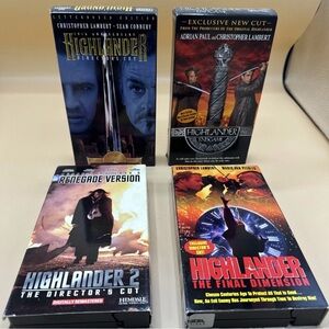 Highlander VHS Tape Lot Of 4 - 1 2 Endgame The Quickening Final Dimension Movies
